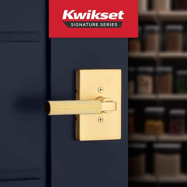 Kwikset Mirada Satin Brass Rectangle Half Dummy Door Handle with