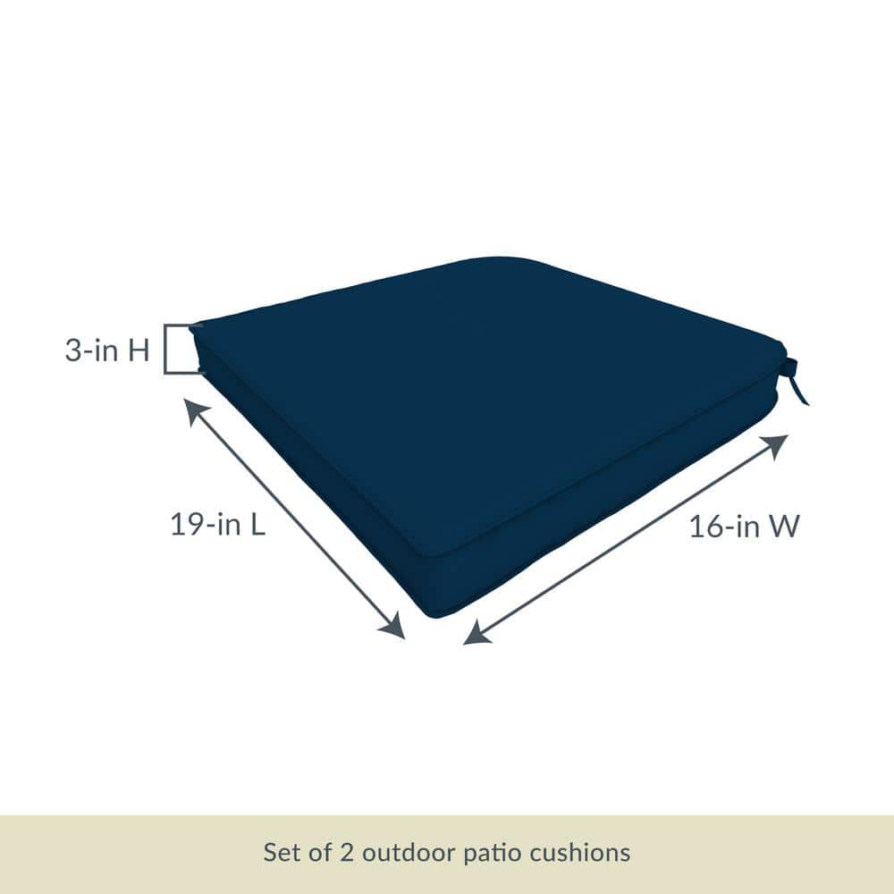Navy Blue All-Weather Outdoor Seat Cushion Set