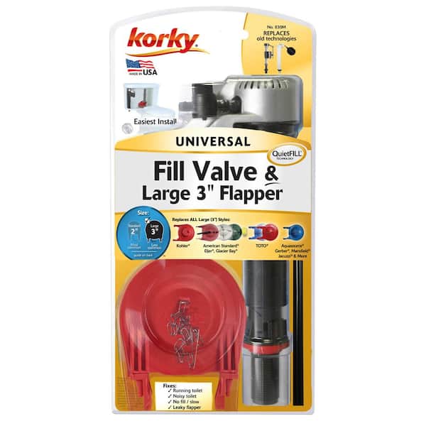Korky - QuietFILL Platinum Fill Valve and 3 in. Flapper Kit