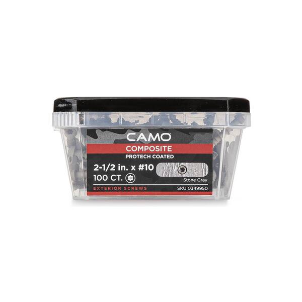 CAMO #10 2-1/2 in. Stone Gray Star Drive Trim-Head Composite Deck Screw (100-Count)