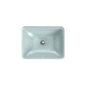 Yepsen Glass Undermount Bathroom Sink in Opaque Dew