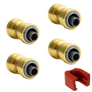 1/2 in. Brass Push-to-Connect Polybutylene Conversion Coupling Fitting with SlipClip Release Tool (4-Pack)
