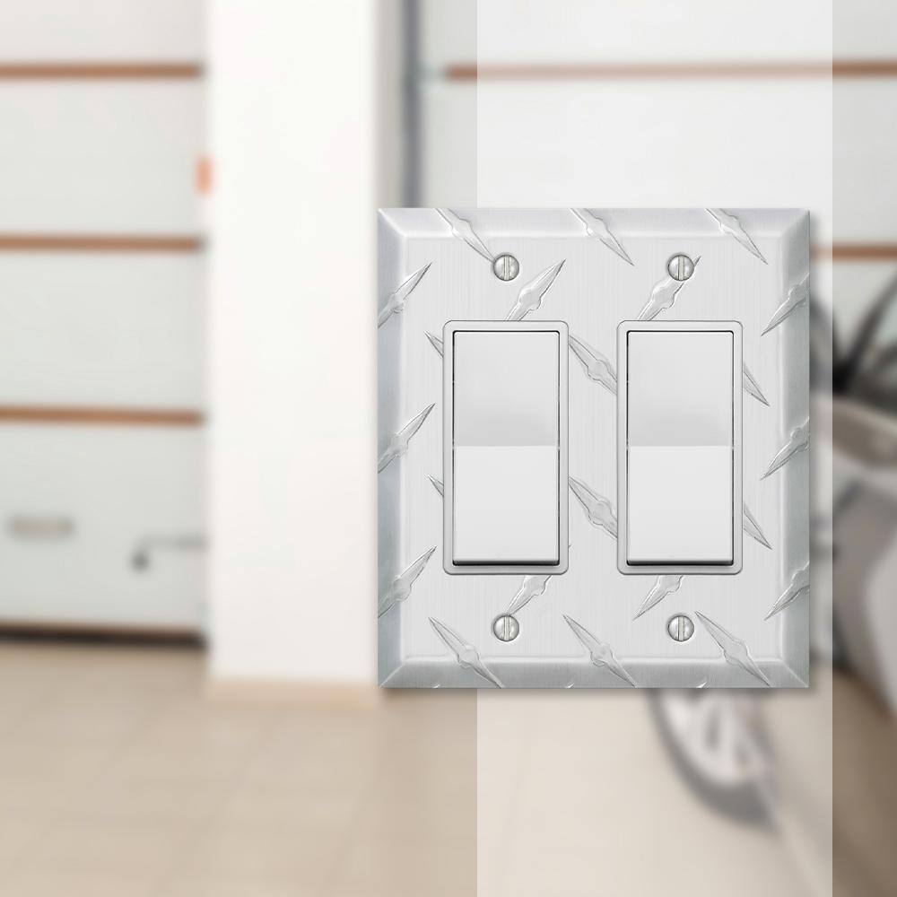 Silver Aluminum Double Rocker Wall Plate