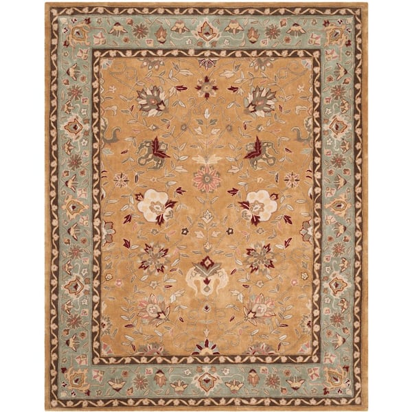 Total Performance 8 ft. x 10 ft. Copper/Moss Floral Oriental Area Rug