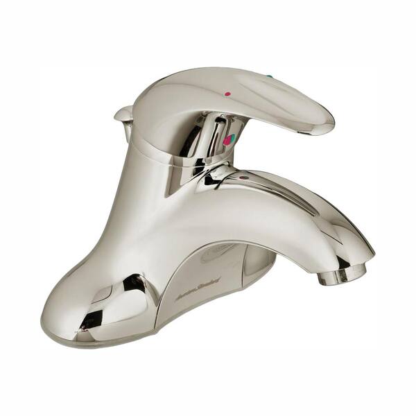 American Standard Reliant 3 4 in. Centerset Single Handle Bathroom Faucet in Brushed Nickel with Indexed Red/Blue Handle