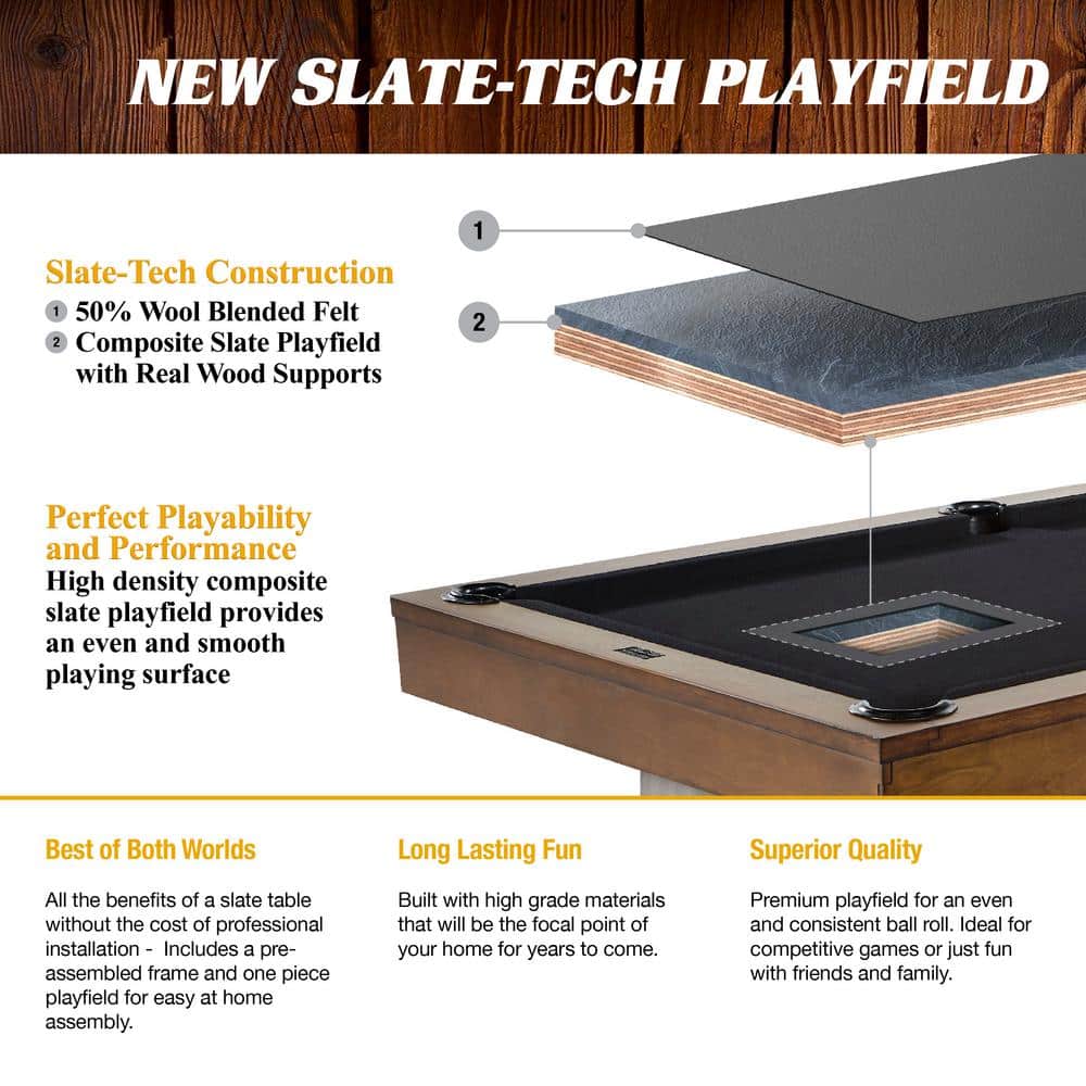 Barrington 8' Slate-Tech Urban Billiard Table with Accessories