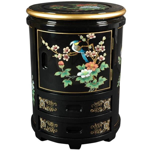 Oriental Furniture Black Accent Ottoman
