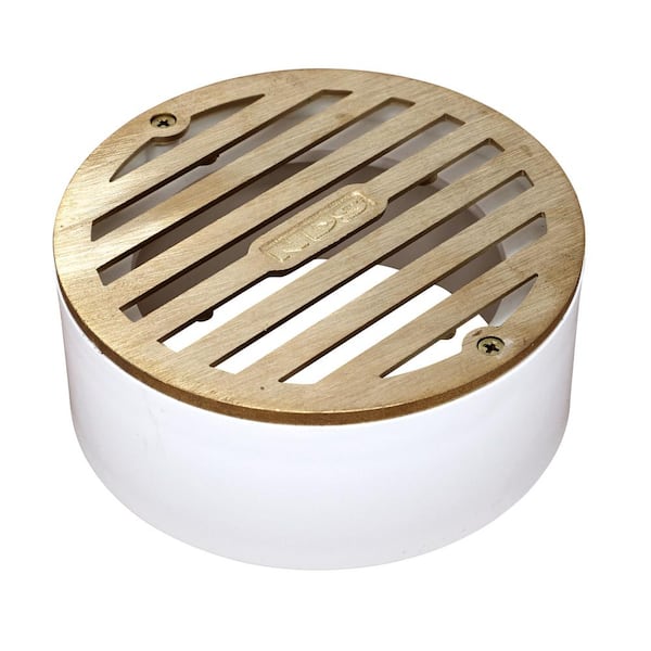 NDS 4 in. Brass Round Drainage Grate 910B-10 - The Home Depot