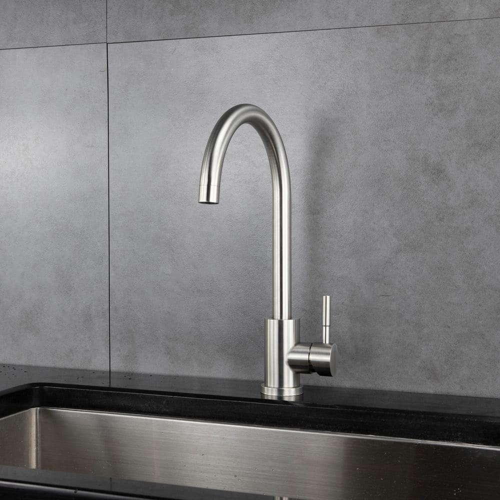 Brushed Nickel Single Handle Modern Kitchen Faucet