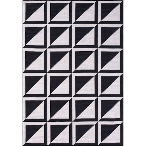 Parker Ivory 7 ft. 9 in. x 10 ft. 2 in. Geometric Polypropylene Area Rug