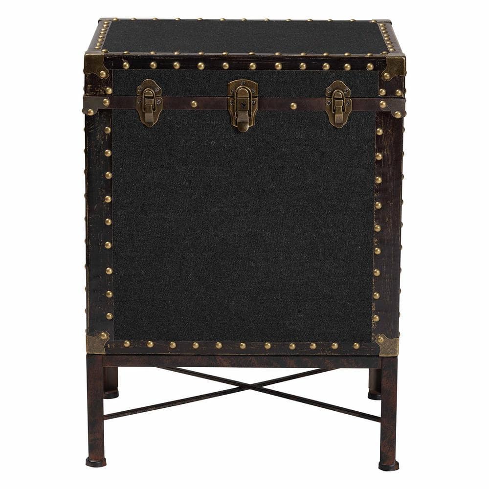 Laura 18.5 in. Black Rectangle Canvas End Table - thumbnail 5