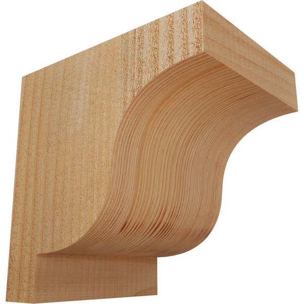 Ekena Millwork 6 in. x 8 in. x 8 in. Douglas Fir Newport Rough Sawn Corbel