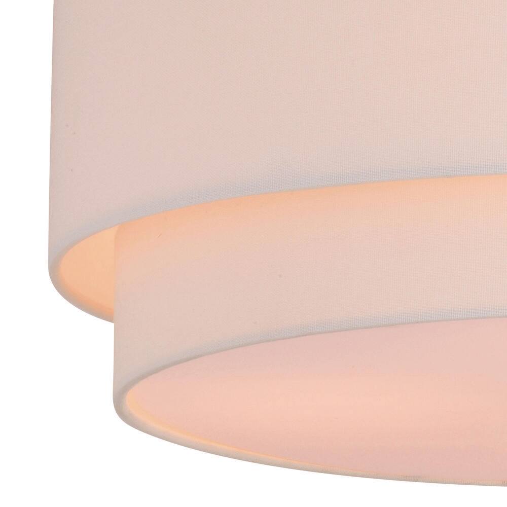 Burnaby Mid-Century 20.5" Black and White Linen Drum Ceiling Light