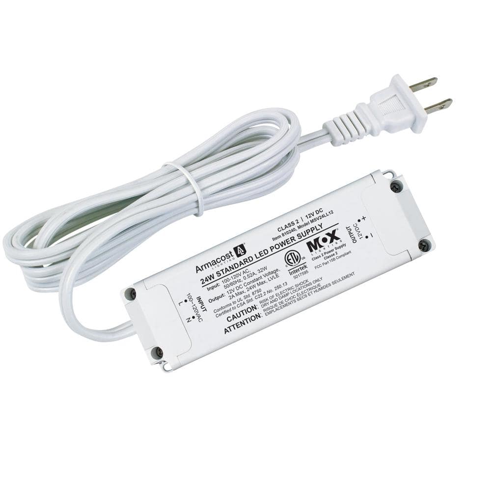 Standard LED Power Supply, 24W, 12V Constant Voltage, White