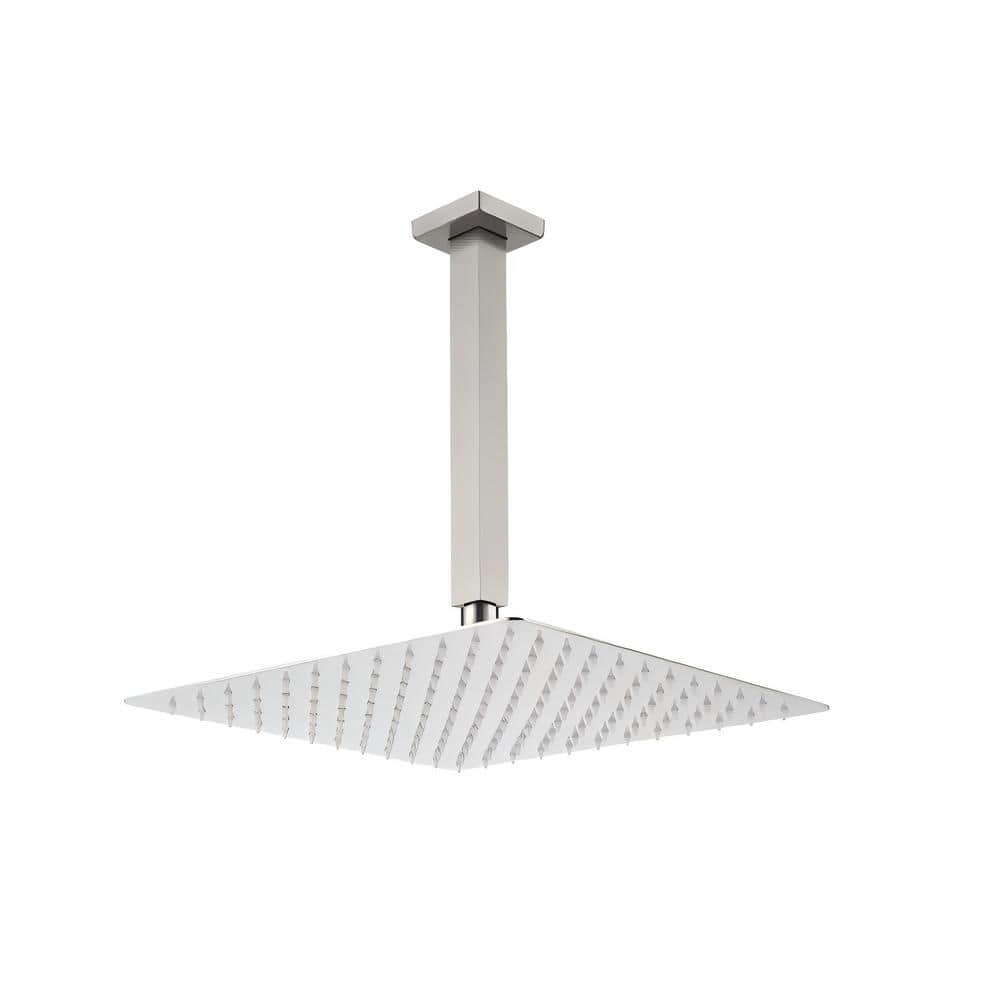 1-Spray Patterns with 2.5 GPM 12 in. Ceiling Mount Rain Fixed Shower Head in Brushed Nickel price history on PriceWatchPro