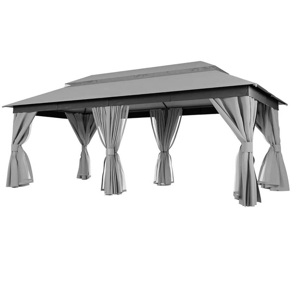 10 ft. x 20 ft. Grey Outdoor Patio Gazebo