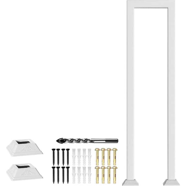 Indoor and Outdoor Stair Guardrail Handrail White Metal Staircase Railing with Decorative Cover 30 in./76 cm