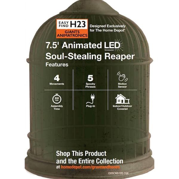 Home Accents Holiday 7.5 FT Grave & Bones Animated LED Soul