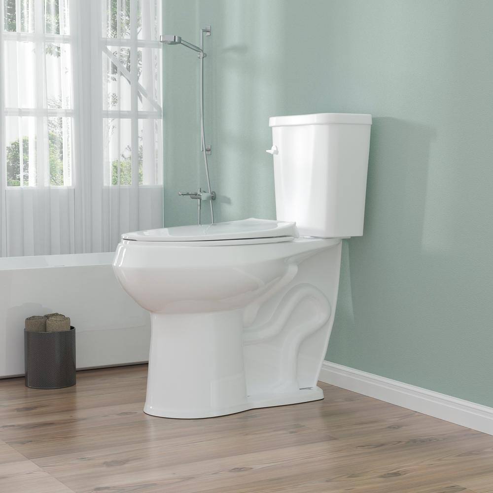 19" White Vitreous China Dual Flush Round Two-Piece Toilet