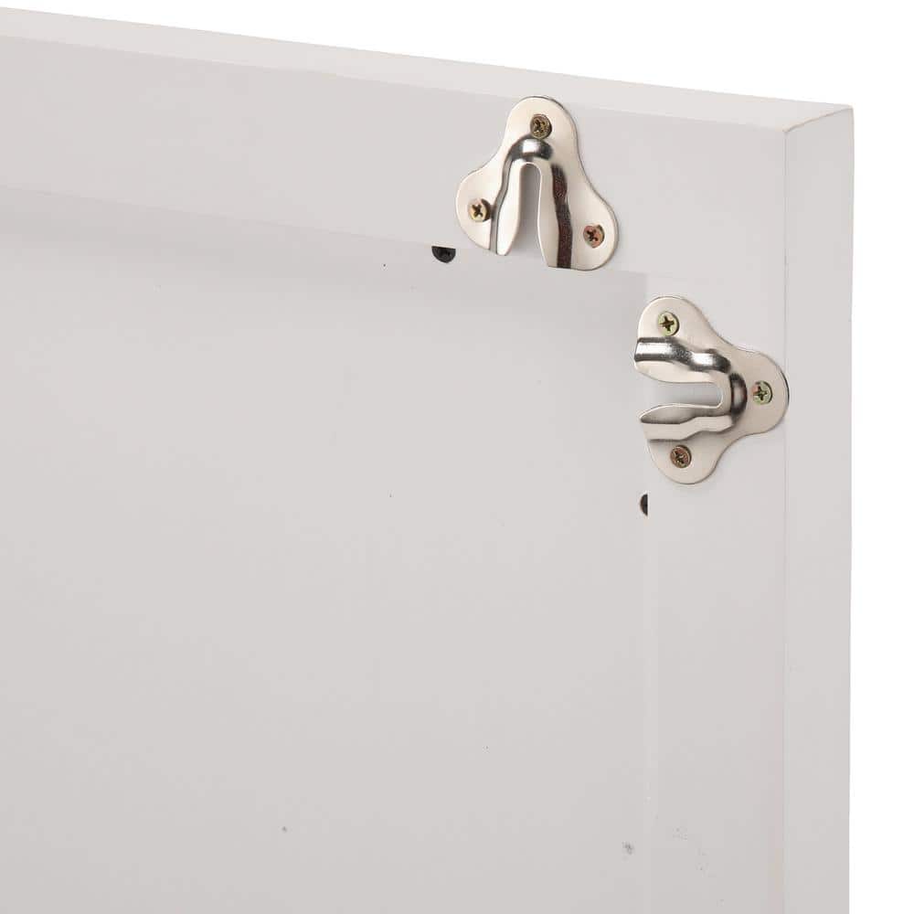 Highclere Size 33 in. W x 36 in. H Rectangular Framed Wall Mount Bathroom Vanity Mirror in White