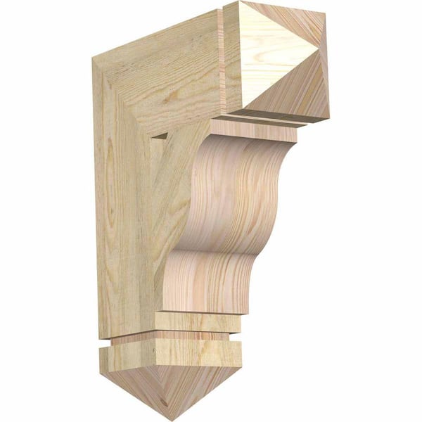 Ekena Millwork 6 in. x 22 in. x 18 in. Douglas Fir Funston Arts and Crafts Rough Sawn Bracket