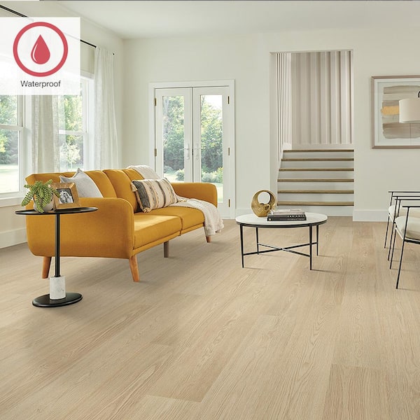 Outlast+ Sparrow Patel Oak 12 mm T x 7.4 in. W Waterproof Laminate Wood Flooring (19.63 sq. ft./Case)