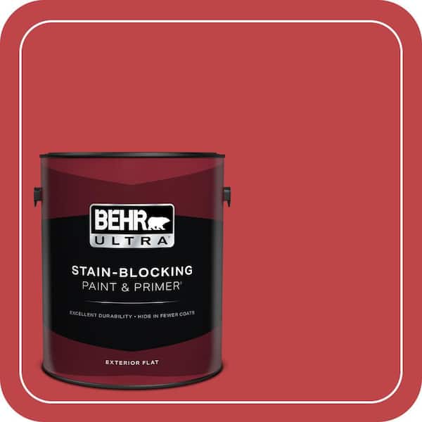 BEHR ULTRA 1 gal. Home Decorators Collection #HDC-FL13-1 Glowing Scarlet Flat Exterior Paint & Primer
