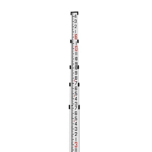 AdirPro 16 ft. Aluminum Dual Sided Grade Rod Telescoping Rod in Inches