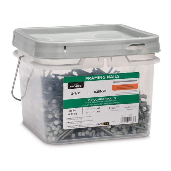 3-1/2 in. (16D) Hot Dipped Galvanized Smooth Common Nail 25 lbs. (1125-Count)