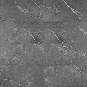 Cippia Marble Dark Gray 28 MIL x 12 in. x 24 in. Click Lock Waterproof Luxury Vinyl Plank Flooring (23.45 sq. ft./Case)