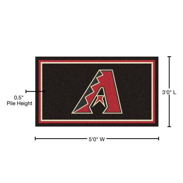 FANMATS MLB Arizona Diamondbacks Black 2 ft. x 3 ft. Area Rug