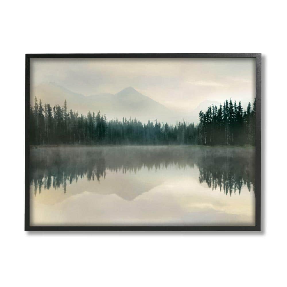 Foggy Lake Forest Landscape Nature Reflection By Danita Delimont Framed Print Nature Texturized Art 11 in. x 14 in.