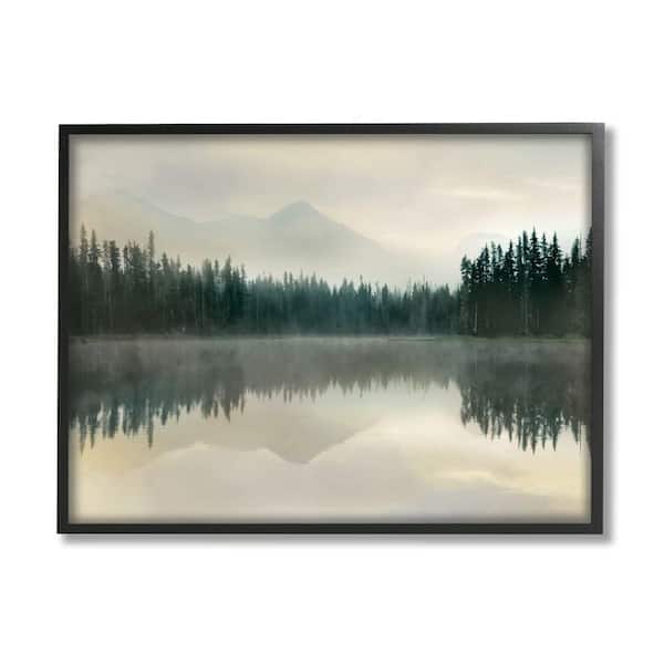 Stupell Industries Foggy Lake Forest Landscape Nature Reflection By Danita Delimont Framed Print Nature Texturized Art 11 in. x 14 in.