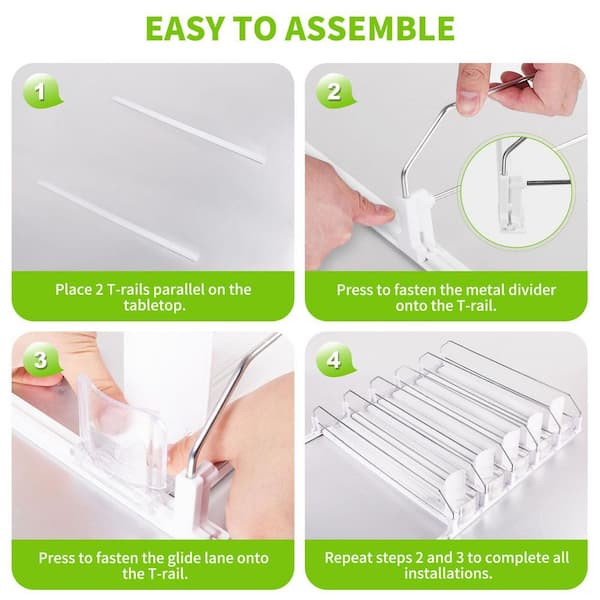Wudkey 5-Piece White Drink Organizer for Fridge Holds up to 25