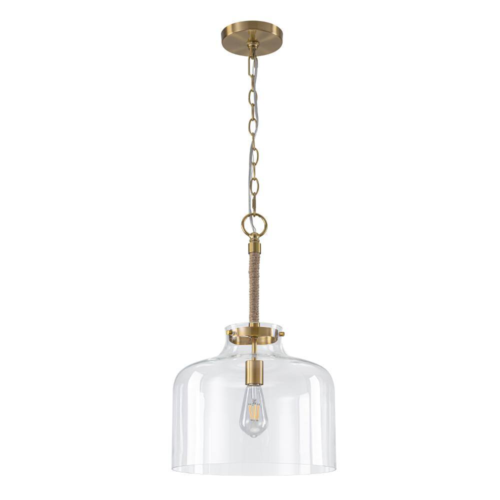 1-Light Gold Modern Farmhouse Clear Glass Cloche Pendant Light price history on PriceWatchPro