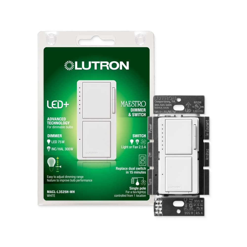 Leviton TSM10-1LW Toggle Slide Dimmer 1000W White, image size:1000x1000