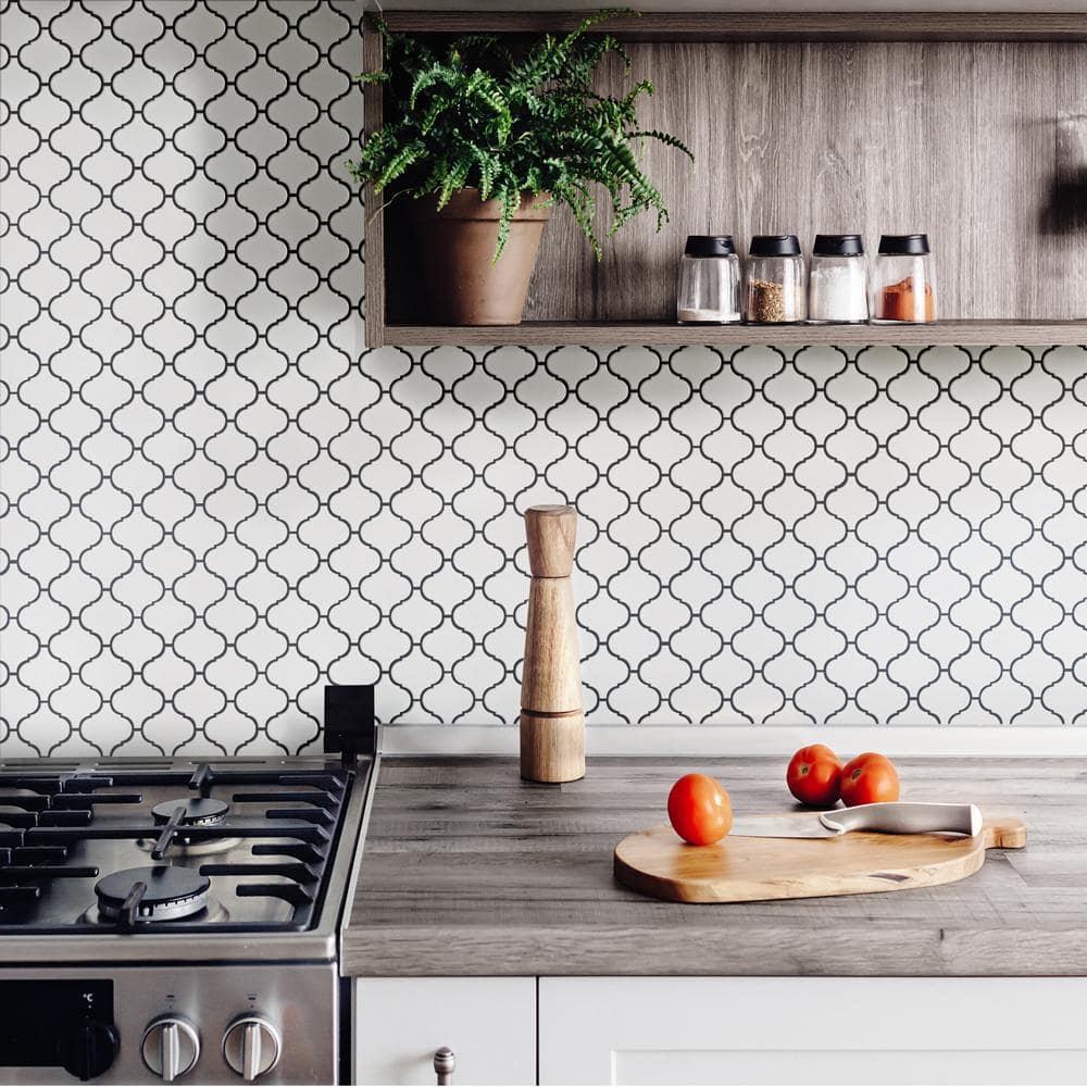 Morocco Matte White 9.5" x 10.75" Porcelain Mosaic Accent Tile