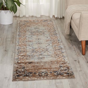 Malta Taupe 2 ft. x 8 ft. Traditional Runner Area Rug