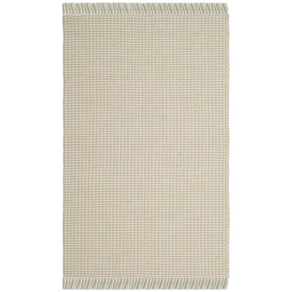 SAFAVIEH Montauk Ivory/Green Doormat 3 ft. x 5 ft. Solid Area Rug