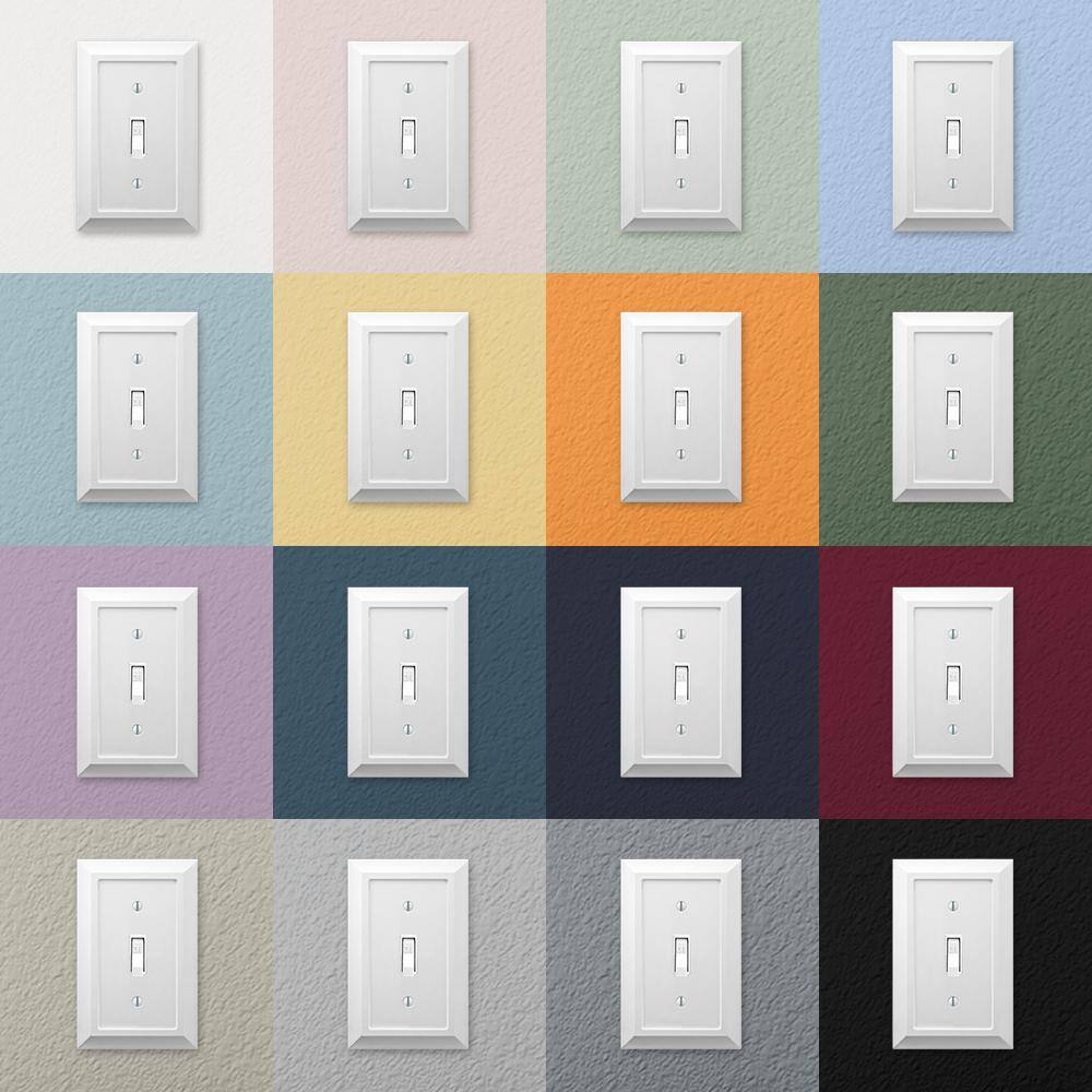 White Composite Triple Toggle Light Switch Wall Plate