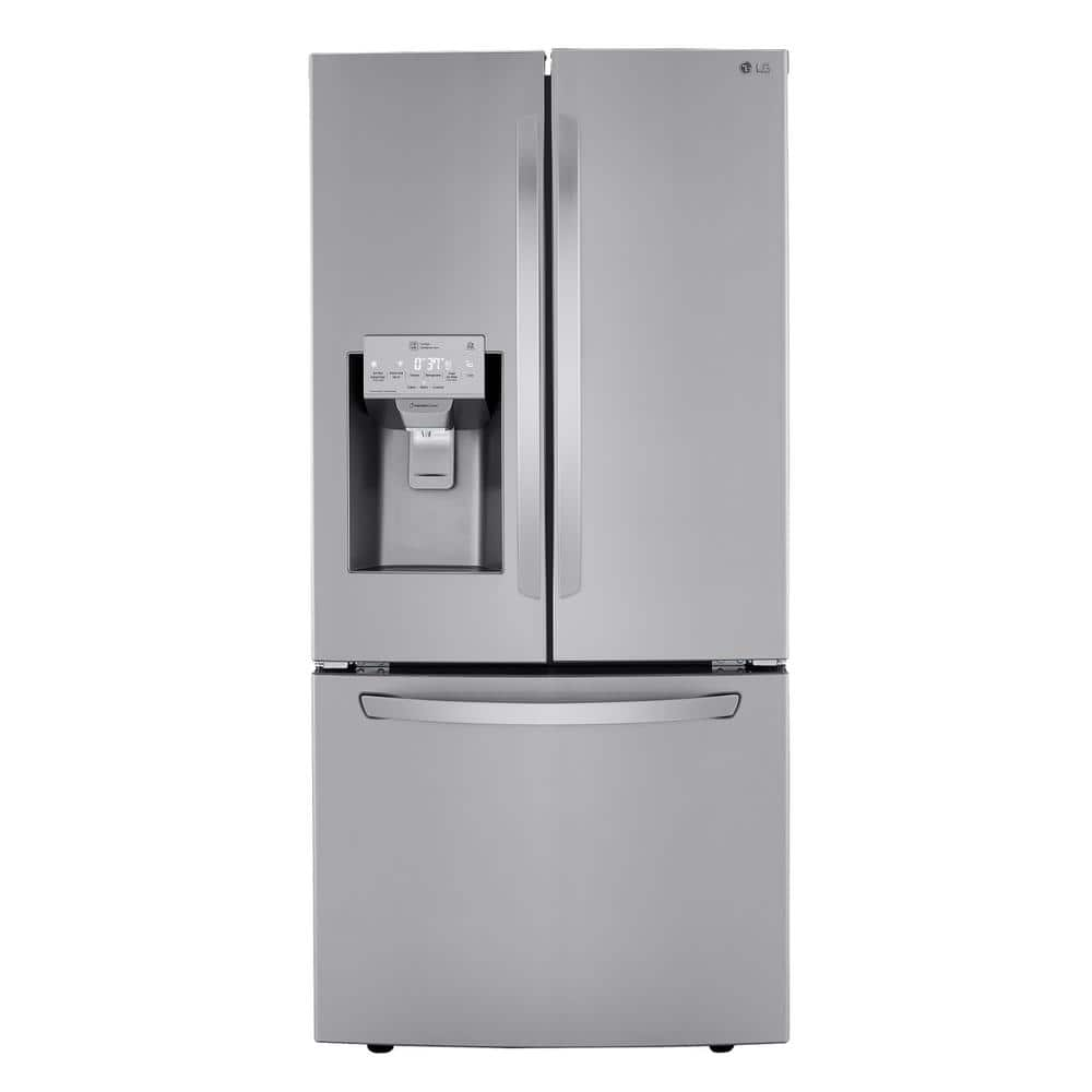 LG 24.50 cu. ft. 3-Door French Door Refrigerator in PrintProof Stainless with Ice and Water Dispenser and Slim Door Ice