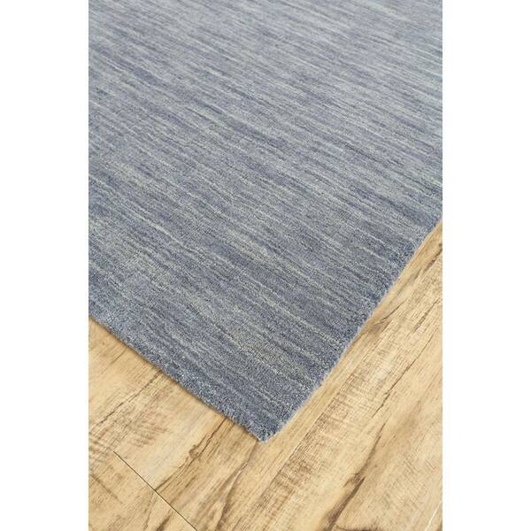 10 ft. x 13 ft. Blue, Gray Solid Color Area Rug