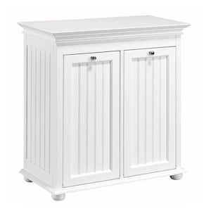 Hampton Harbor 26 in. W Double Tilt-Out Beadboard Hamper in White