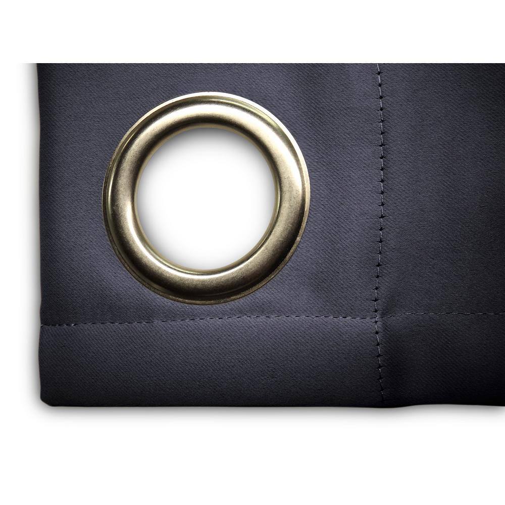 Blue Polyester Blackout Grommet Patio Panel with Wand