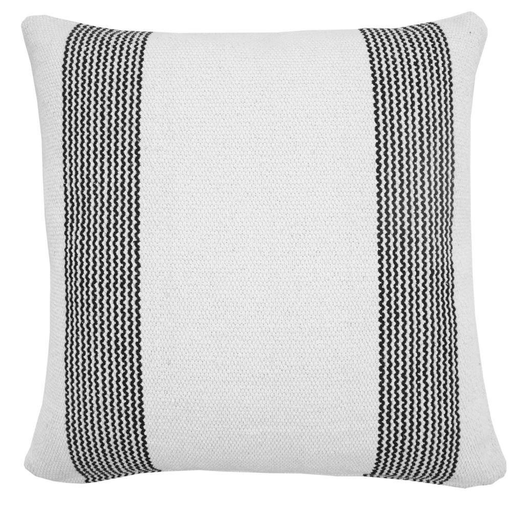 Modern Farmhouse Coastal 20" Square Striped Cotton Throw Pillow