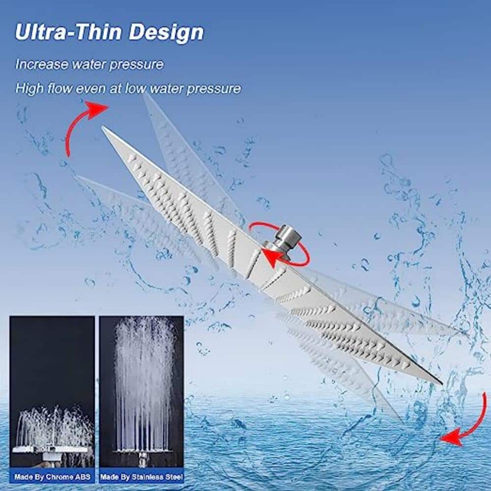 10-Inch Brushed Nickel Square Rainfall Shower Head