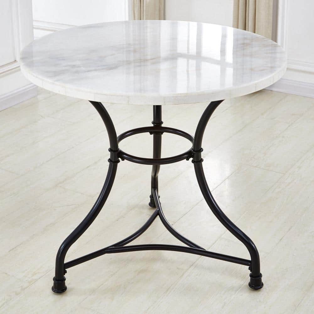 Charming Bistro Farmhouse 38" Round Marble Dining Table