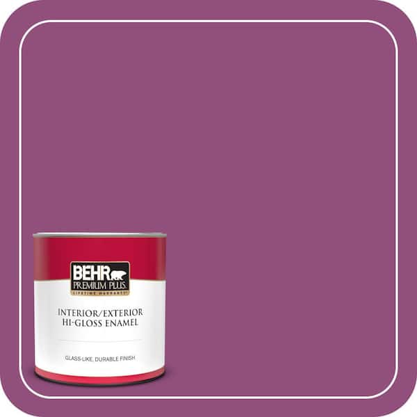 BEHR PREMIUM PLUS 1 qt. #P110-7 XOXO Hi-Gloss Enamel Interior/Exterior Paint & Primer