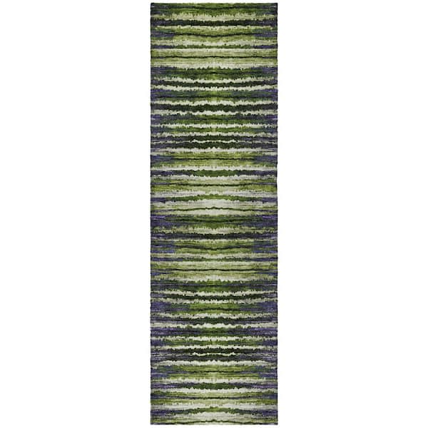 Dream Shag Premium Machine Washable Abstract ADS604 Purple 2 ft. x 7 ft. Runner Rug