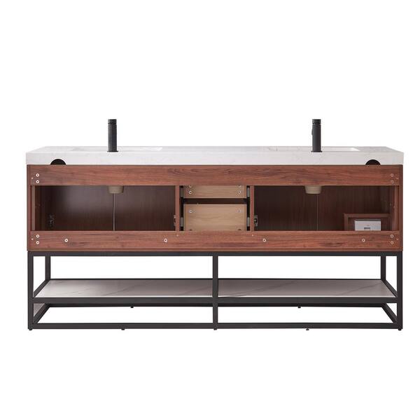 meron meron ROSWELL Mahon 72 in. W x 22 in. D x 33.9 in. H Double Sink